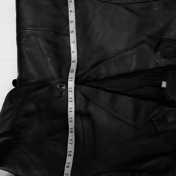 Apt9 Leather Blazer Jacket size 42R Black fully lined 3 button closure - Picture 16 of 16